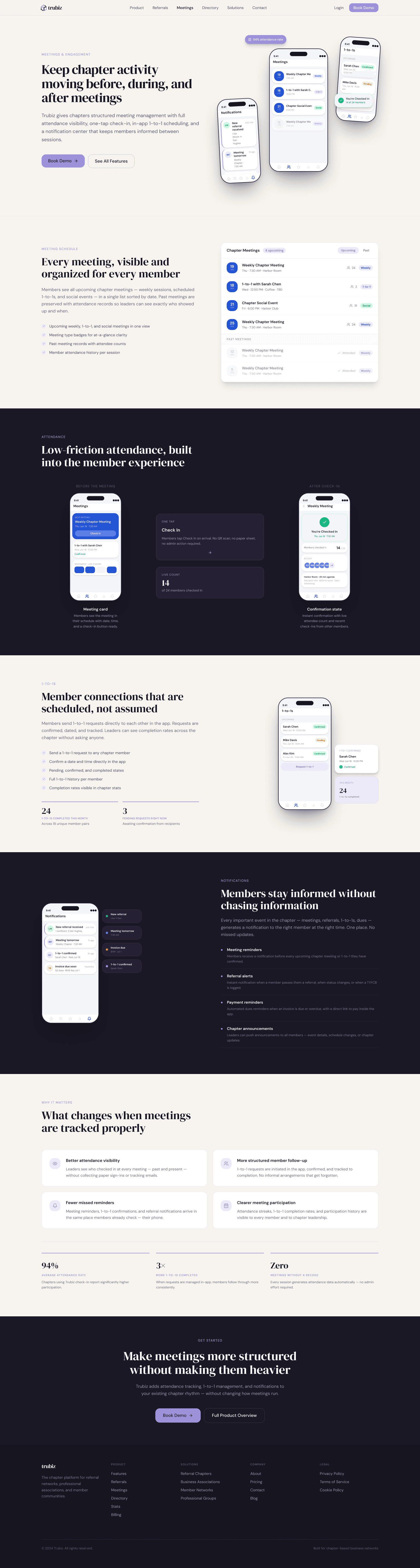 Trubiz meetings page design