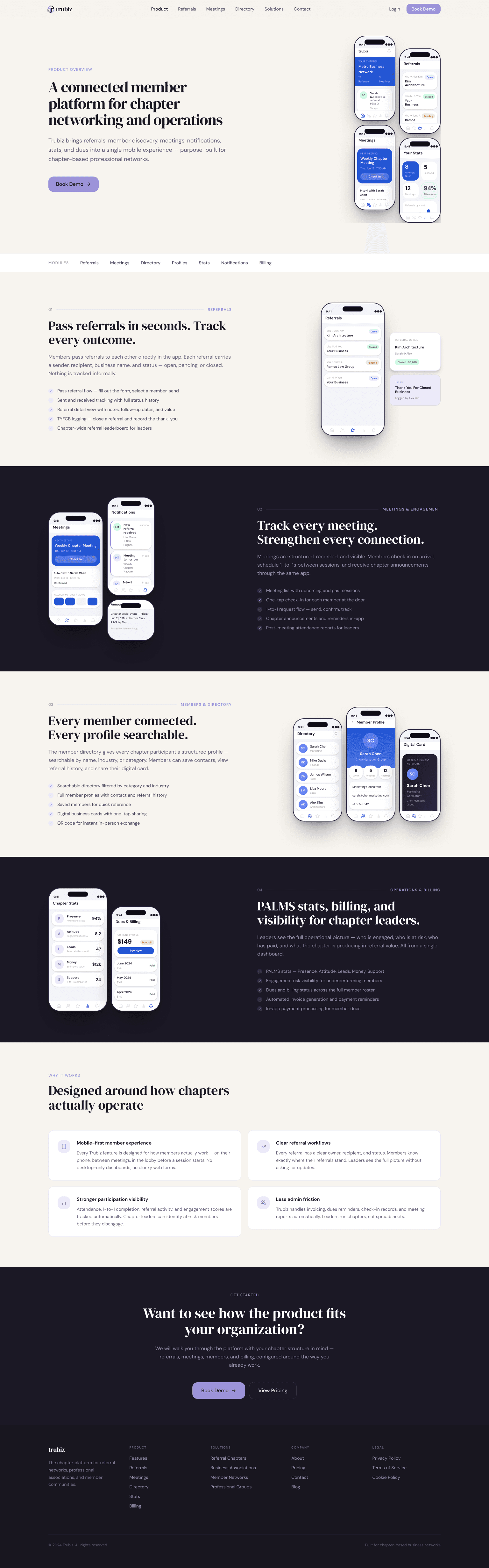 Trubiz product page design